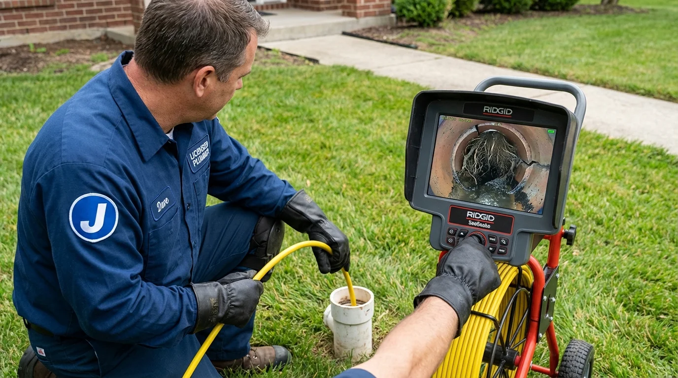 Sewer camera inspection being performed by Johns Plumbing LLC in Alvin
